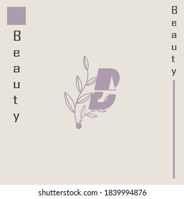 The ab initials logo is purple in color, inspired by a woman logo and a leaf that depicts an elegant and feminine logo