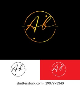 Ab latter Beauty vector initial logo, handwriting logo of initial signature, wedding, fashion, jewelry, boutique, floral and botanical with creative template for any company or business.