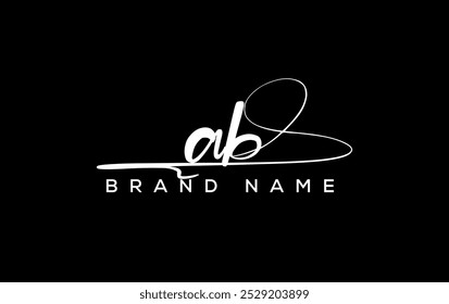 
AB letter beauty handwriting vector logo.