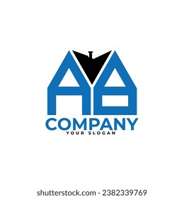 AB letter creative real estate vector logo design.