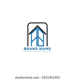 AB letter creative real estate vector logo design . AB creative initials letter logo concept.