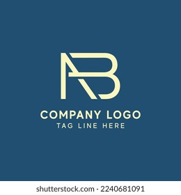 AB letter design logo logotype icon concept with serif font and classic elegant style look vector illustration. AB Letter Logo Design Template Vector Illustration.