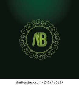 AB ab letter design logo logotype icon concept with serif font and classic elegant style look vector illustration. AB Letter Logo Design Template Vector Illustration.