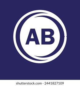  AB Letter Design Vector with Orange Color
