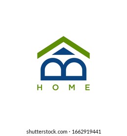 AB letter with home for logo design concept, very suitable in various business purposes, also for icon, symbol and many more.