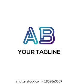 AB letter icon design on white background. Creative letter AB/A B logo design. AB initials Logo design	