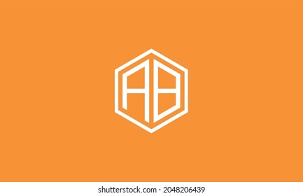 Letra AB Logotipo de hexágono inicial