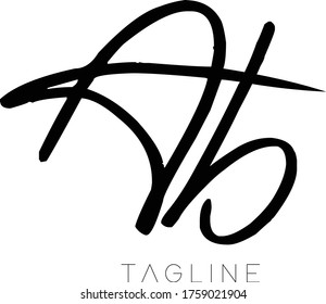 Diseño De Logotipo Inicial De Letra Ab, Plantilla De Vector