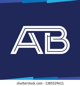 AB Letter Line logo vector template
