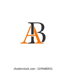 Logo de la carta AB, logotipo de la carta BA
