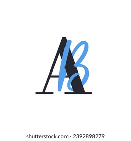 Concepto de logotipo de letras AB. Plantilla de logotipo de Monograma A y B Mínimo Creativo. Logotipo Universal Premium