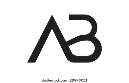 El concepto del logotipo de la letra AB está aislado en fondo blanco. 