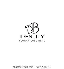 Logotipo de letra AB diseño creativo con gráfico vectorial, logotipo AB simple y moderno.