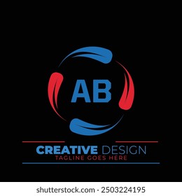 AB letter logo creative design. AB unique design. AB creative initials letter logo concept.