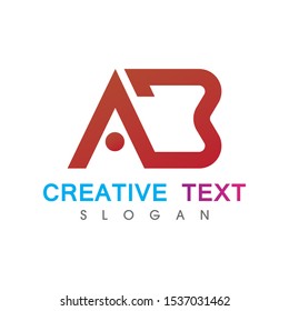 AB letter logo creative modern template vector design 