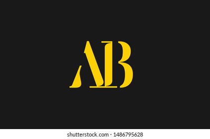 AB Letter Logo Design with Creative Modern Trendy Typography