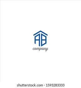 AB Letter Logo Design with Creative Modern Trendy Typography and Blue Colors.