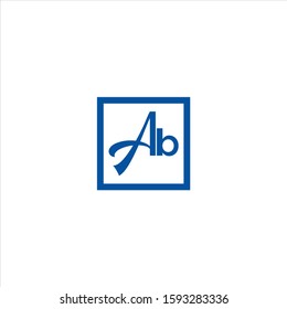 AB Letter Logo Design with Creative Modern Trendy Typography and Blue Colors.