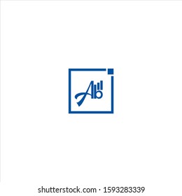 AB Letter Logo Design with Creative Modern Trendy Typography and Blue Colors.