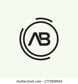 Logo de la carta AB Diseño Icono creativo Logo vector de letras modernas
