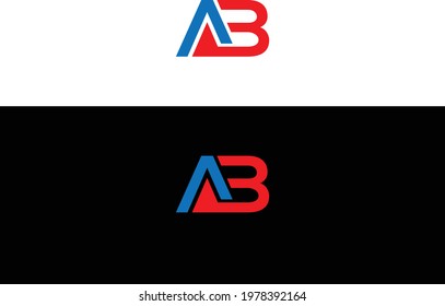 AB Letter Logo Design with Creative Modern Trendy Typography