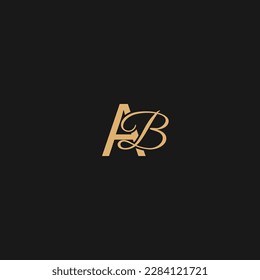 AB Letter Logo Design. Creative AB Script Letters Icon
