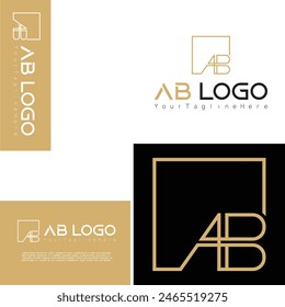 AB Letter Logo Design with Creative Modern Trendy Typography