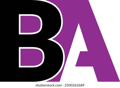 AB Letter Logo Design with Creative Modern Trendy Typography and Black Colors.