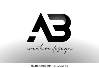 AB Letter Logo Design with Elegant Minimalist Look.AB Icon vector with creative design modern look in black and white vector Illustration.