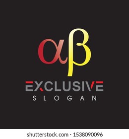 AB Letter Logo Design exclusive with background Vector Illustration