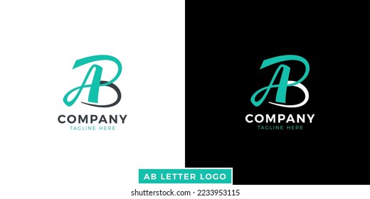 AB Letter Logo Design, Initial letter AB logo vector design template, B A logo,