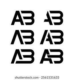 AB Letter Logo Design Monogram Logo Stock Vector.