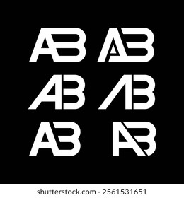 AB Letter Logo Design Monogram Logo Stock Vector.