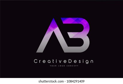 AB Letter Logo Design in Purple Texture Colors. Creative Modern Letters Vector Icon Logo Illustration.