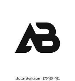 AB Letter Logo Design With Simple style