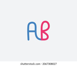 Vector de plantilla de diseño de logotipo de letras AB