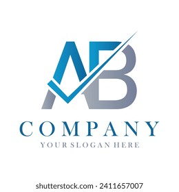 AB Letter Logo Design Template Vector. Creative initials letter AB logo concept.