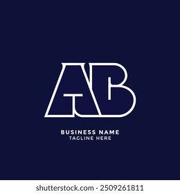 Vetor de modelo de design de logotipo de letra AB, ícone de logotipo mínimo AB