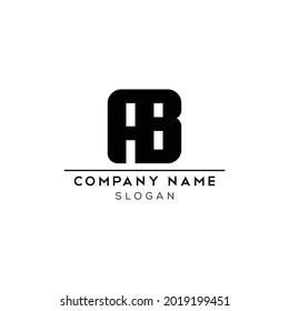 Diseño del logotipo de la letra AB. Este es el diseño del logo AB en blanco y negro.