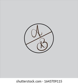 Logo-Design für AB-Buchstaben mit Vektorillustration