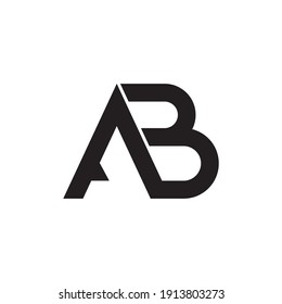 AB-Brief-Logo-Design-Vektorgrafik auf weißem Hintergrund.