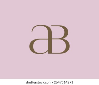 AB letter logo icon design. Classic style luxury initials monogram.