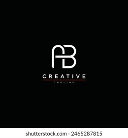 AB letter logo, initial AB letter modern minimalist vector stock logo