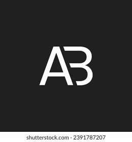 AB letter, monogram, logo vector, template, design, minimal, black white, color,