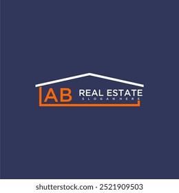 AB letter roof shape logo for real estate with house icon design