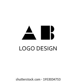 letra ab para diseño de logotipo sencillo
