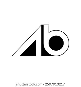AB letter vector clip art logo illustration