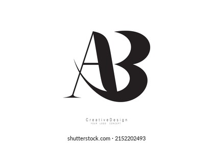 AB letters logo design template vector