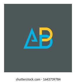 AB Logo abstract Letter Design elegant Vector with dark background