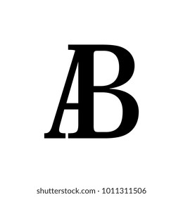AB logo in black and white. Unique style icon.
